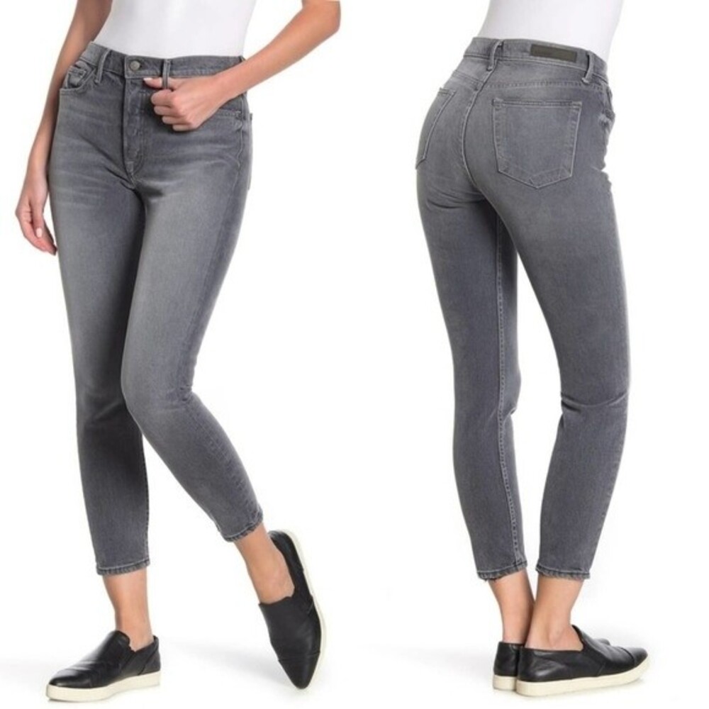 GRLFRND Karolina Grey High Waisted Straight Jeans